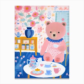 Animals Having Tea   Teddy Bear 0 Canvas Print