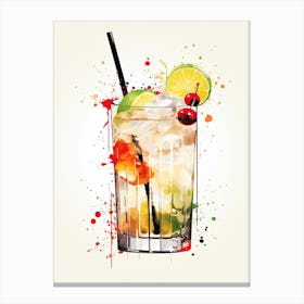 Mid Century Modern Zombie Floral Infusion Cocktail 2 Canvas Print