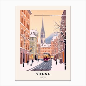 Vintage Winter Travel Poster Vienna Austria 1 Canvas Print