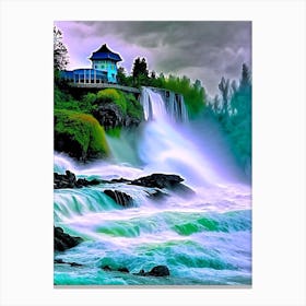 Rhine Falls, Switzerland Nat Viga Style Canvas Print