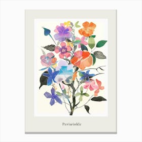 Periwinkle 2 Collage Flower Bouquet Poster Canvas Print