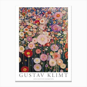 Gustav Klimt Print Flowers Woman Poster Klimt Exhibition Poster Painting Flower Garden Midsummer Canvas Print