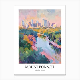 Mount Bonnell Austin Texas Oil Painting 1 Poster Canvas Print