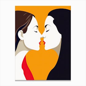 Two Women Kissing, Erotic Art Canvas Print