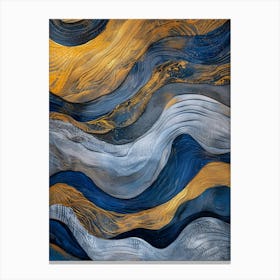 Blue And Gold Waves 4 Canvas Print