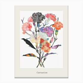 Carnation 5 Collage Flower Bouquet Poster Canvas Print