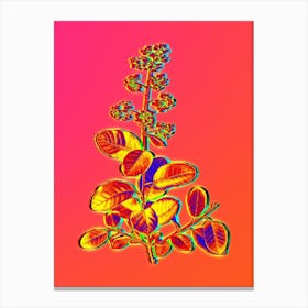 Neon European Smoketree Botanical in Hot Pink and Electric Blue n.0066 Canvas Print
