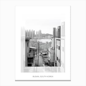 Poster Of Busan, South Korea, Black And White Old Photo 2 Canvas Print