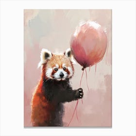 Cute Red Panda 4 With Balloon Canvas Print