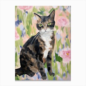 A Manx Cat Painting, Impressionist Painting 3 Canvas Print