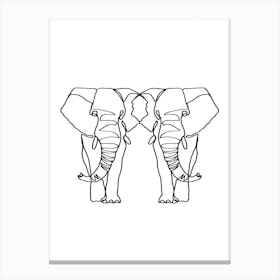 Elephant Lines Canvas Print