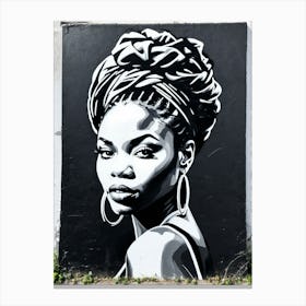 Graffiti Mural Of Beautiful Black Woman 59 Canvas Print