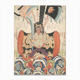 Danjūrō Vii S Benkei As Fudō Myōō Canvas Print