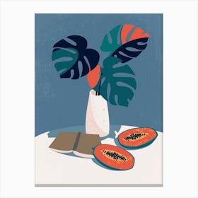 Illustration Of A Papaya Canvas Print
