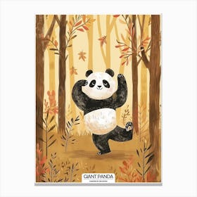 Giant Panda Dancing In The Woods Poster 2 Canvas Print