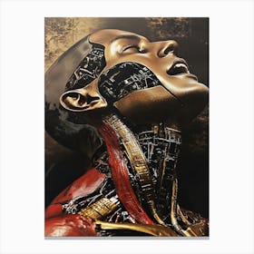 Woman With A Robot Head Canvas Print