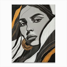 Black And White Woman Canvas Print