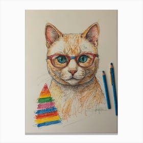 Cat With Glasses 6 Canvas Print