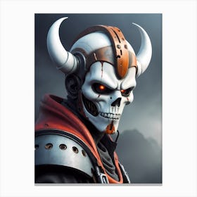 Skeleton With Horns Canvas Print