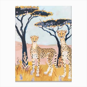 Cheetah Pastels Jungle Illustration 1 Canvas Print