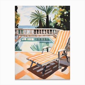 Sun Lounger By The Pool In Split Croatia Canvas Print