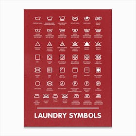 Laundry Room Decor With Symbol Chart Canvas Print