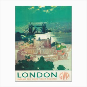 London Vintage Travel Poster Canvas Print