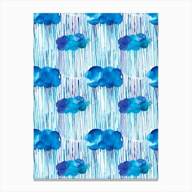 Raining Clouds Blue Canvas Print