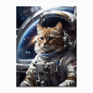Astronaut Cat Art Print by Vitalka - Fy