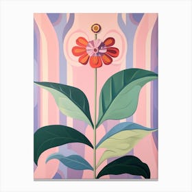 Zinnia 1 Hilma Af Klint Inspired Pastel Flower Painting Canvas Print