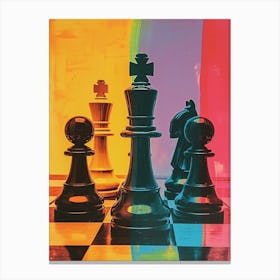 Abstract Polaroid Chess 2 Canvas Print
