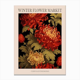 Chrysanthemums 12 Winter Flower Market Poster Canvas Print