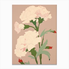 Carnations Flower Big Bold Illustration 2 Canvas Print