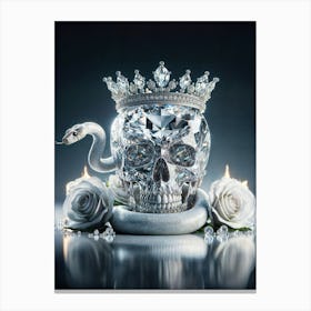 Diamond Skull Embrace Canvas Print