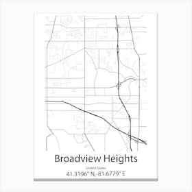 Broadview Heights,United States Minimalist Map Canvas Print