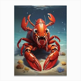 Happy Lobster Art Print 1 Canvas Print