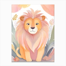 Cute Nursery Lion In The Jungle Stampe su tela