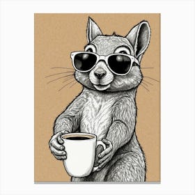 Squirrel In Sunglasses 3 Canvas Print