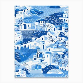 Santorini, Greece, Inspired Travel Pattern 4 Canvas Print