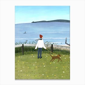 Walking Dog Canvas Print