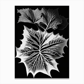 Sycamore Leaf Linocut 2 Canvas Print