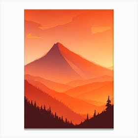 Misty Mountains Vertical Composition In Orange Tone 152 Canvas Print