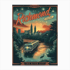 Richmond, Virginia Vintage Poster Canvas Print