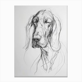 Bloodhound Dog Charcoal Line 3 Canvas Print