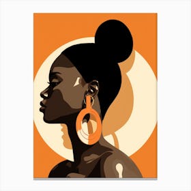 Black Woman With Earrings Canvas Print