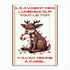 Affiche Noël renne fâché blanc Canvas Print