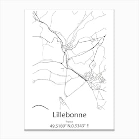 Lillebonne,France Minimalist Map Canvas Print