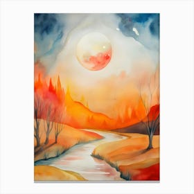 Watercolor Landscape Painting 8 Canvas Print