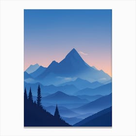 Misty Mountains Vertical Composition In Blue Tone 12 Canvas Print