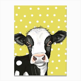 Polka Dot Cow Canvas Print